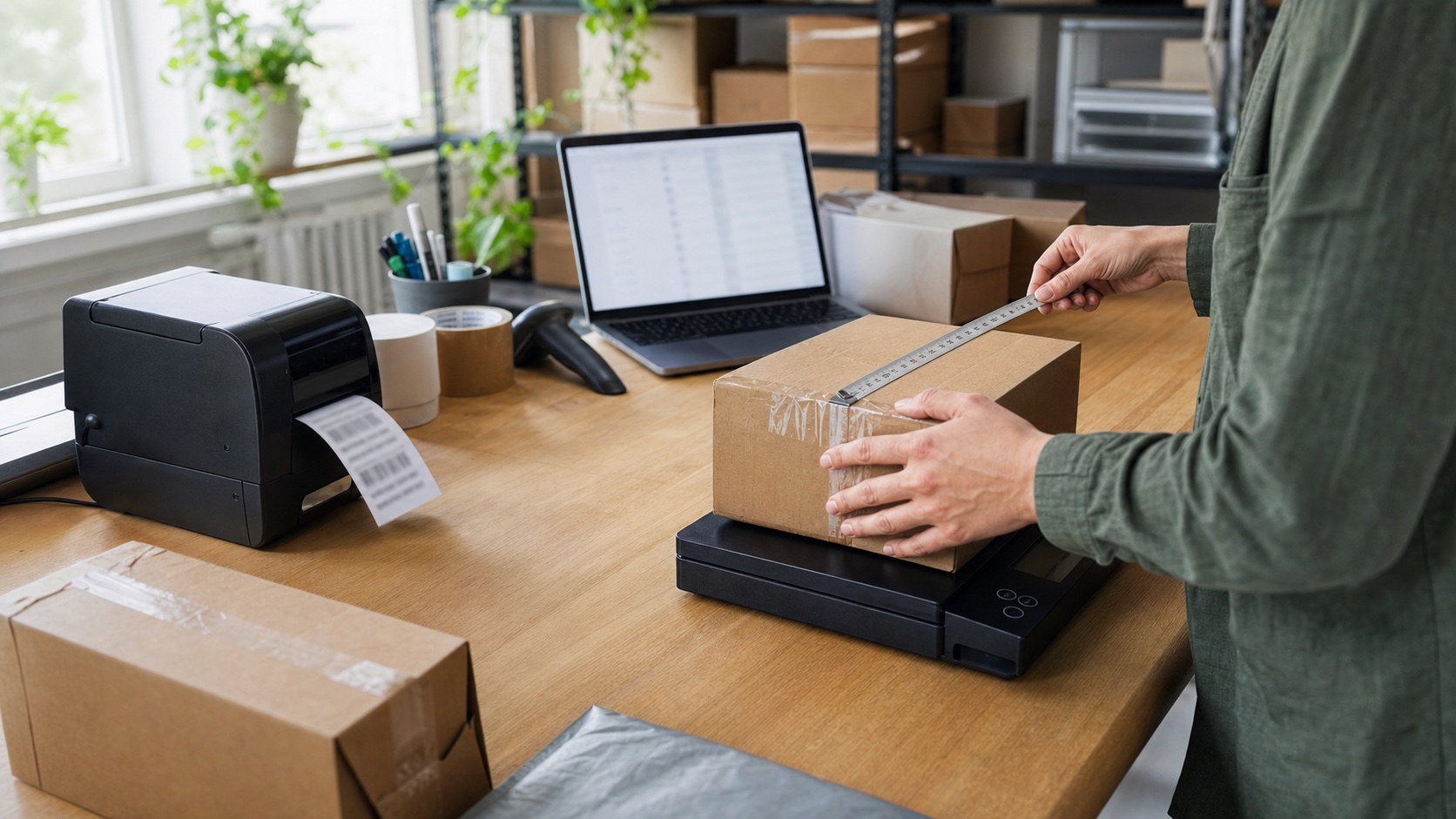 Ecommerce packing station representing a live workflow that must continue during software migration