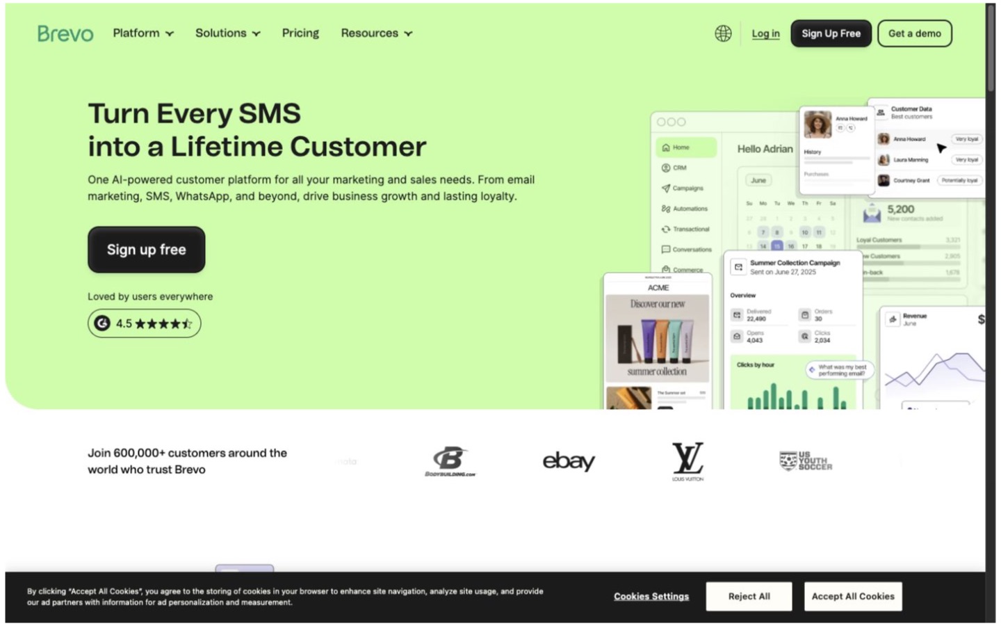 Brevo website screenshot
