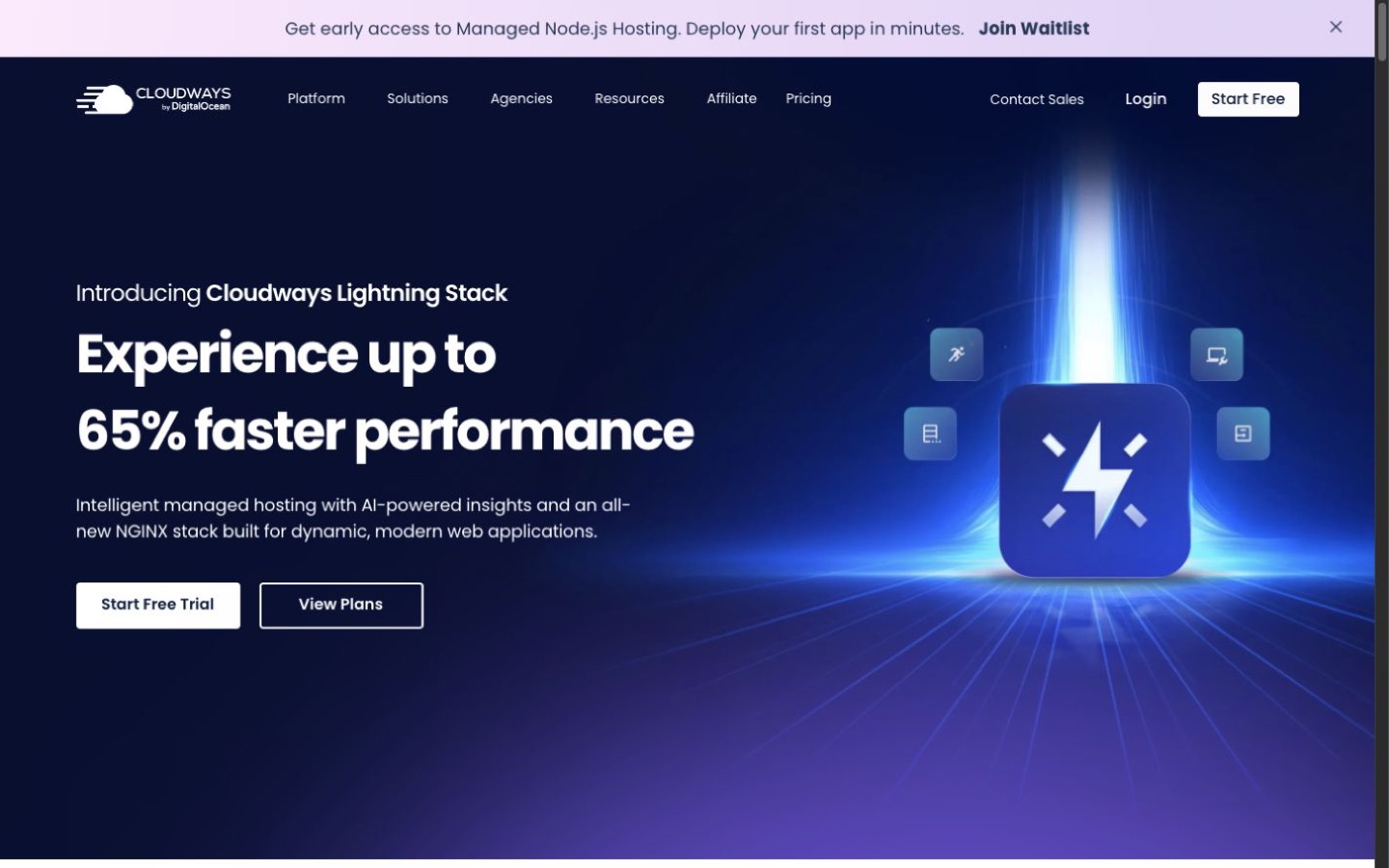 Cloudways website screenshot