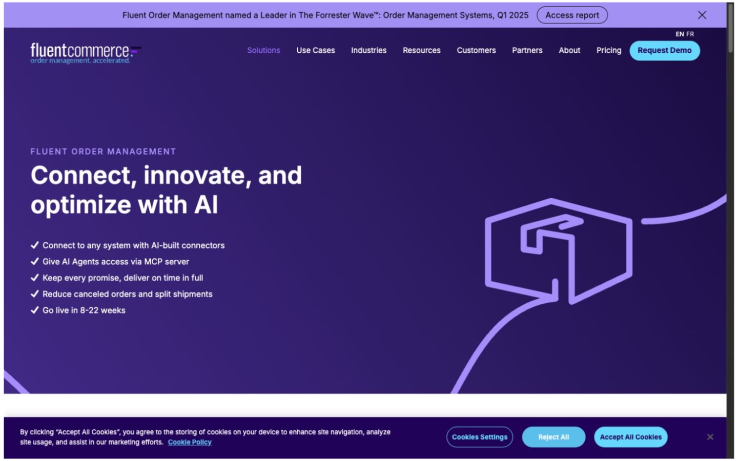 Fluent Order Management website screenshot