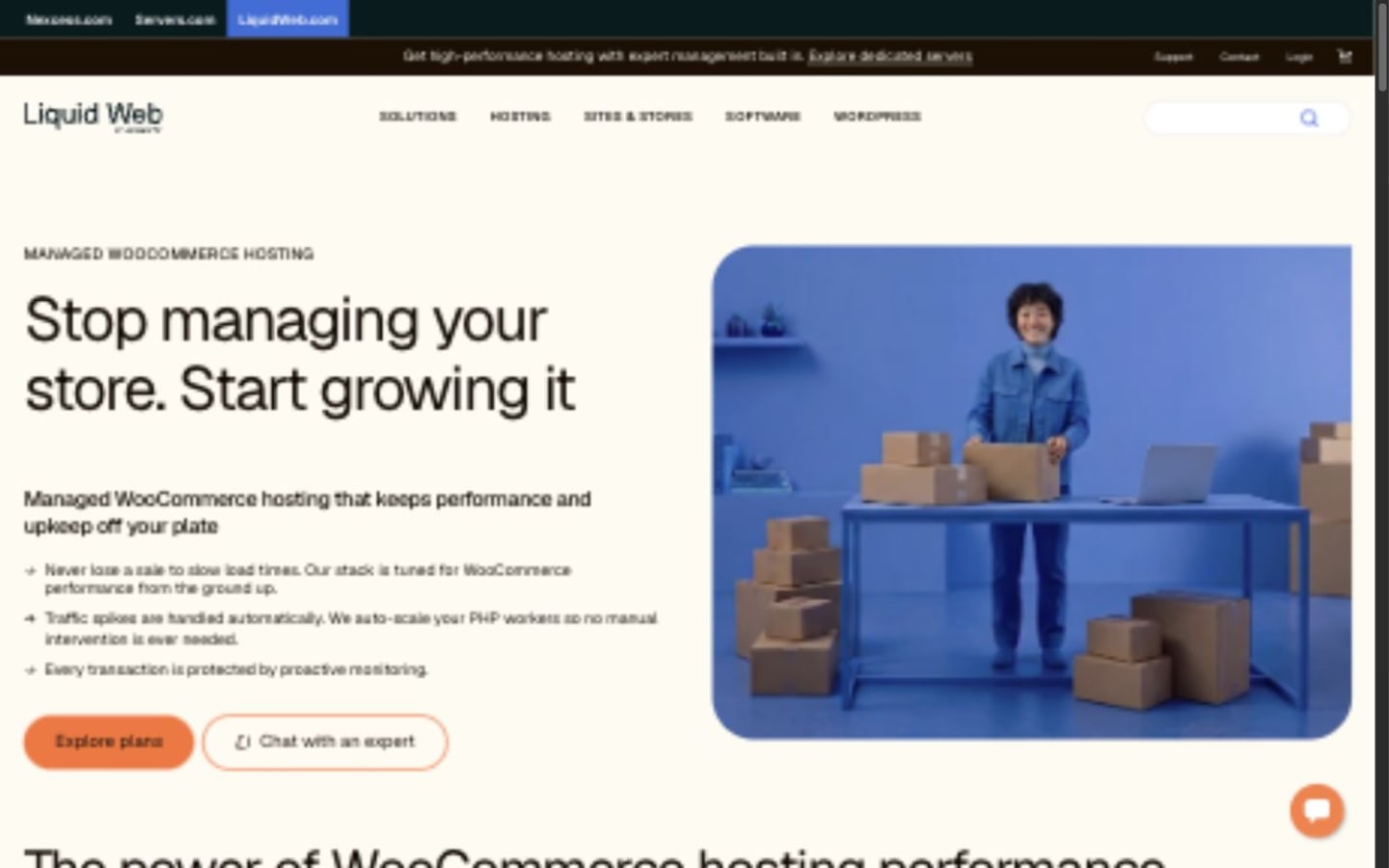 Liquid Web website screenshot