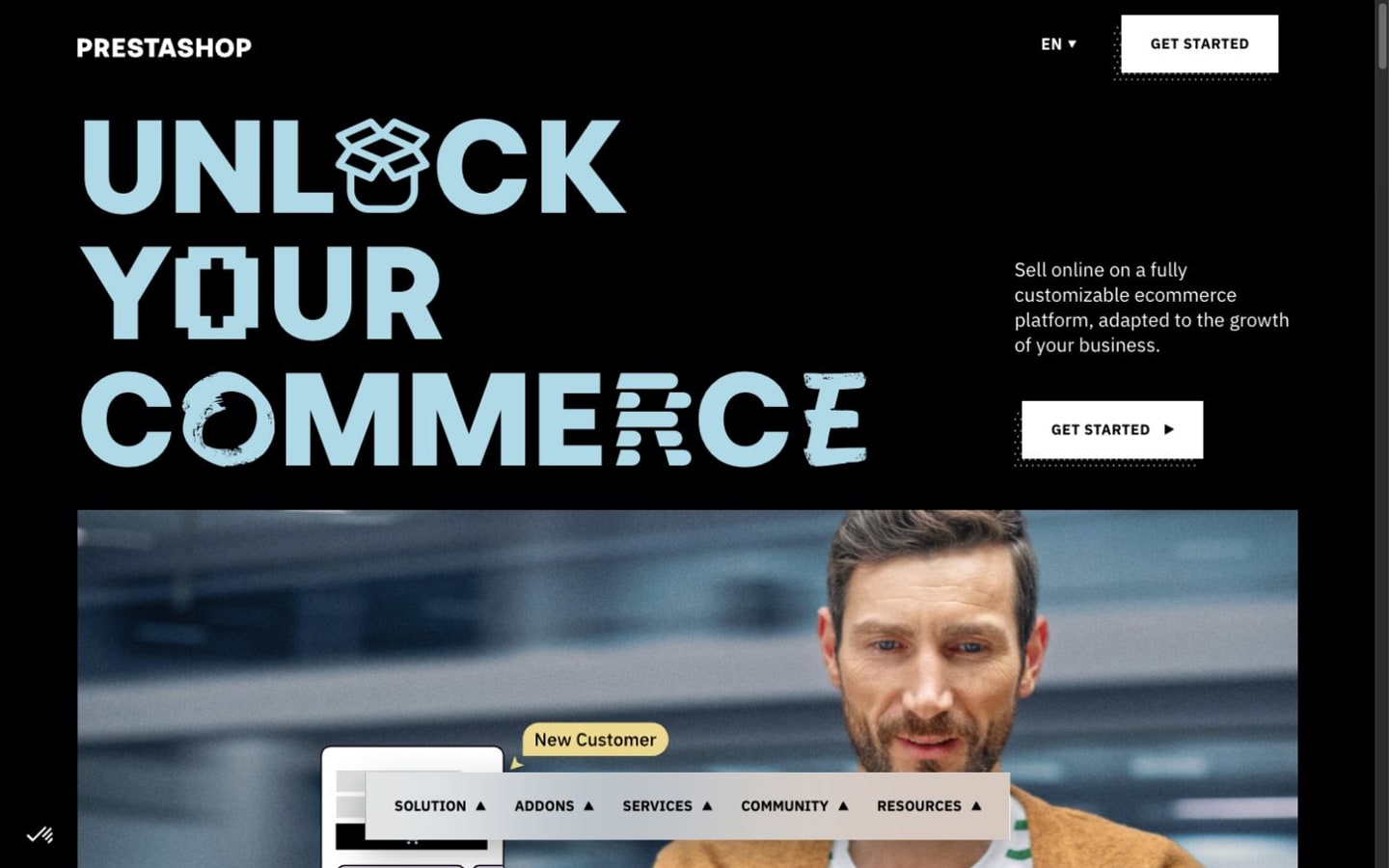 PrestaShop website screenshot