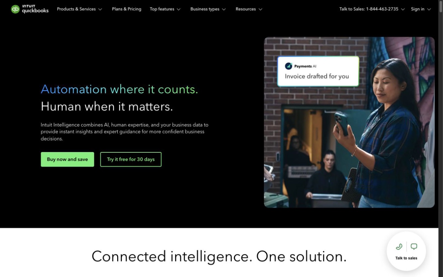 QuickBooks Online website screenshot