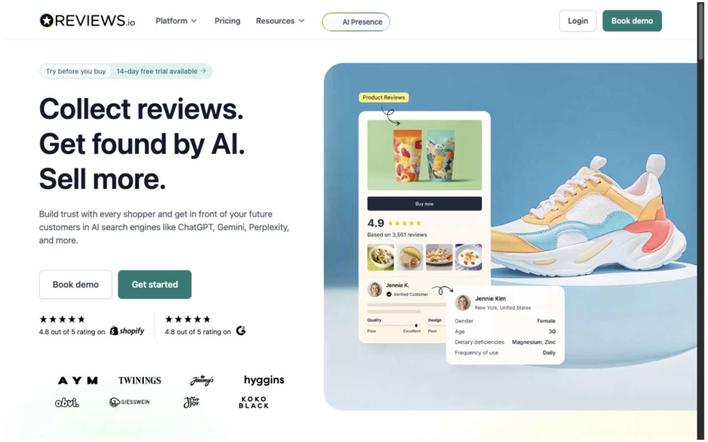 REVIEWS.io website screenshot