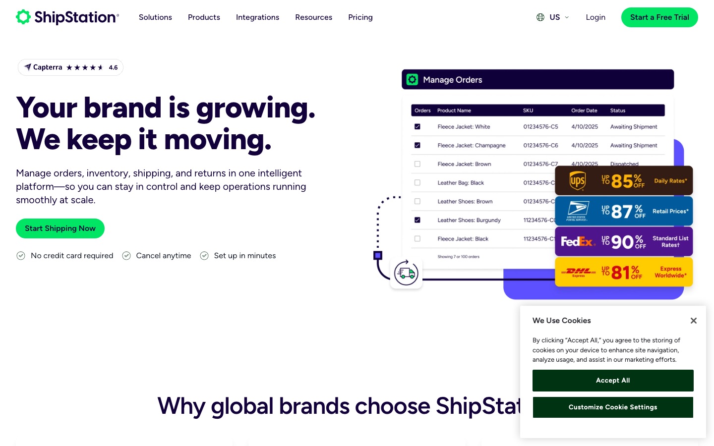ShipStation website screenshot