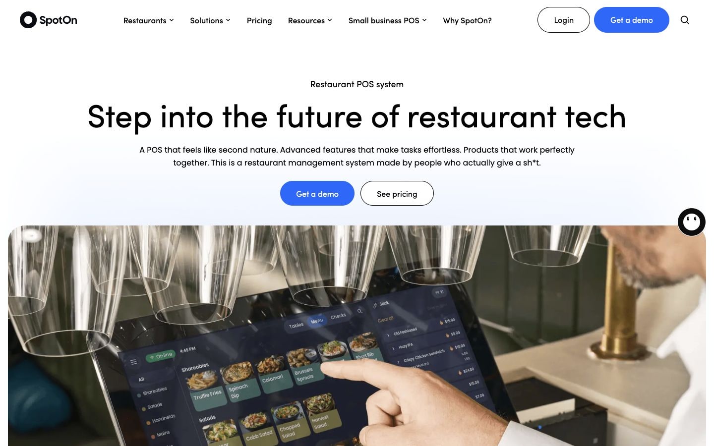 SpotOn POS website screenshot