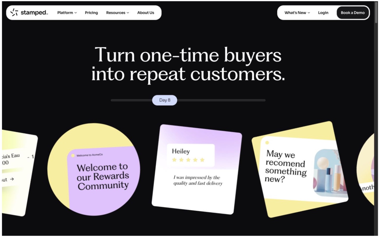 Stamped website screenshot
